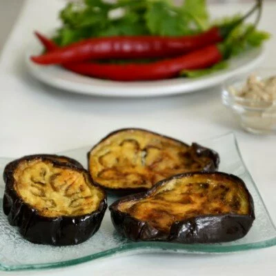 Roasted eggplant with Tahini